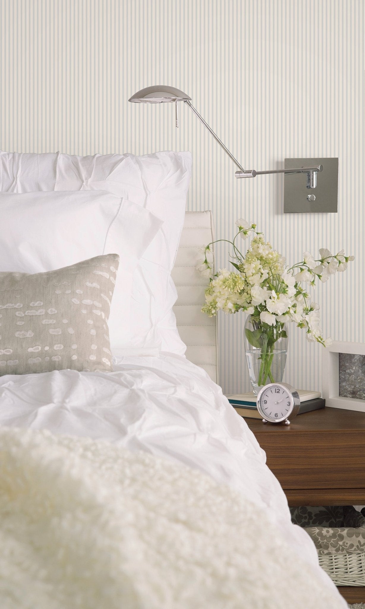 Miniatures 2 Double Stripe Wallpaper - Pale Blue / Cream - Galerie - G67929Wallpaper199