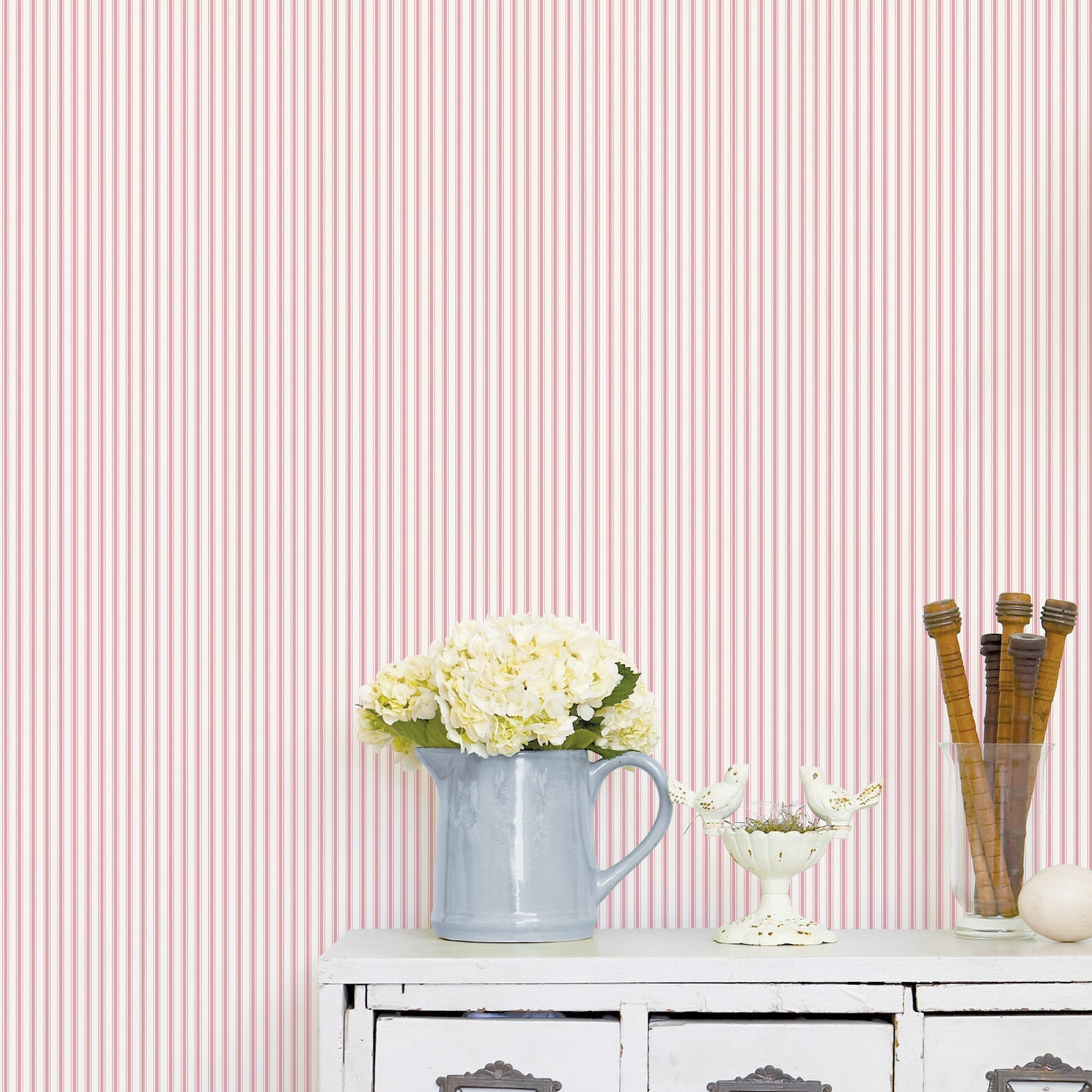 Miniatures 2 Double Stripe Wallpaper - Pink / White - Galerie - G67930Wallpaper199