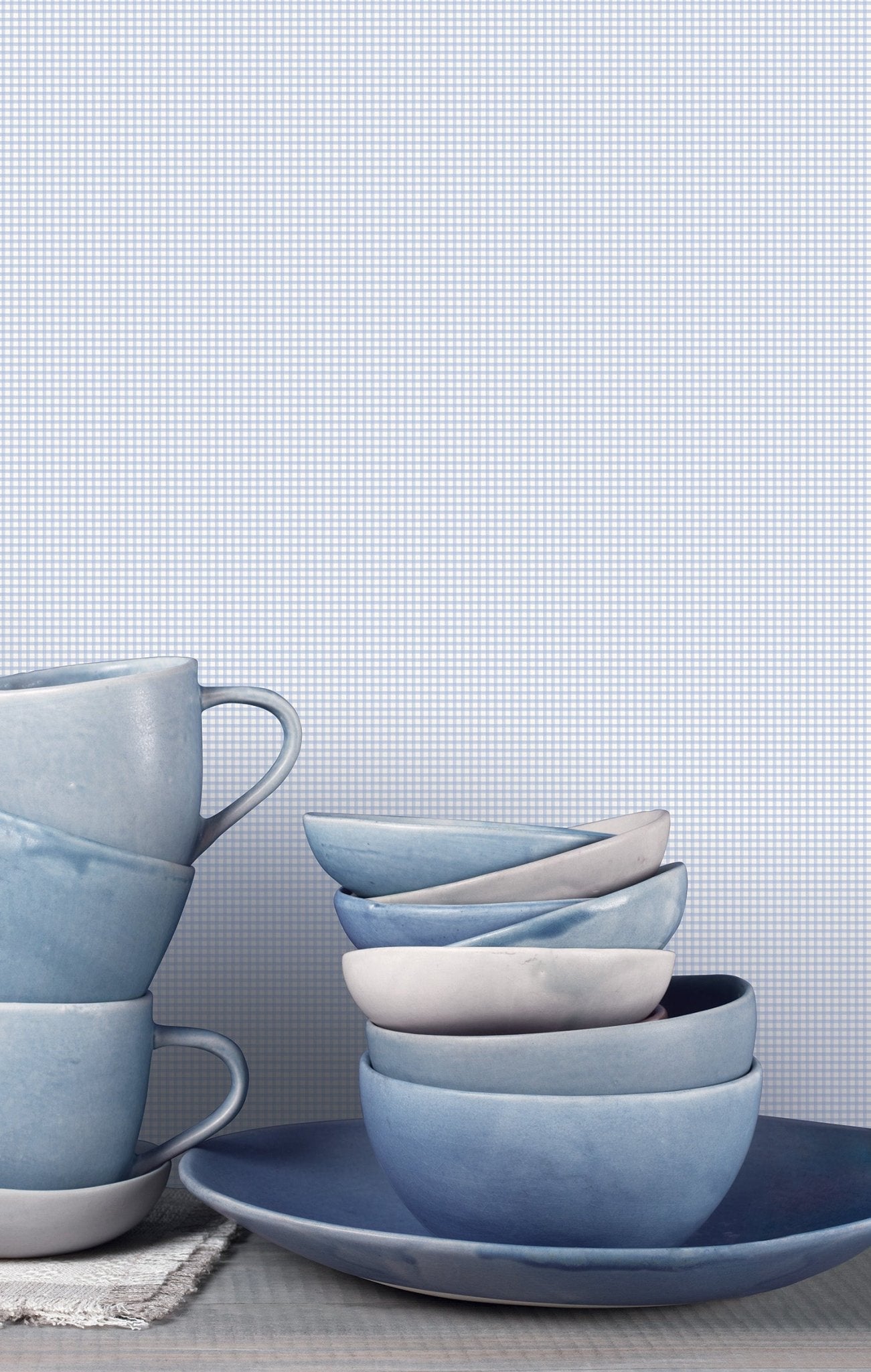 Miniatures 2 Gingham Wallpaper - Blue - Galerie - G67874Wallpaper199