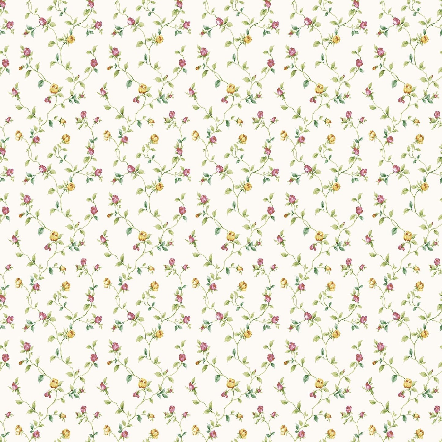 Miniatures 2 Rose Trellis Wallpaper - Pink / Yellow / Green - Galerie - G67936Wallpaper199