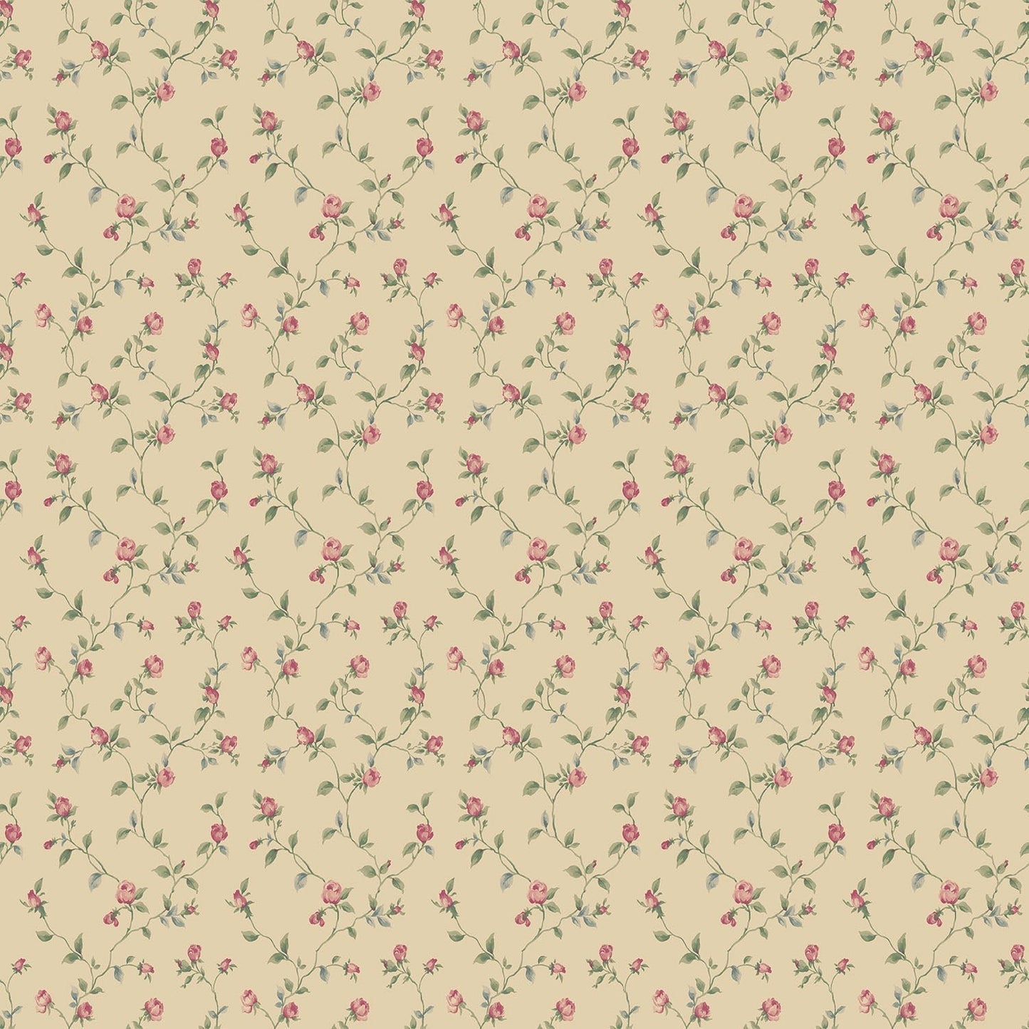 Miniatures 2 Rose Trellis Wallpaper - Red / Dark Cream - Galerie - G67934Wallpaper199