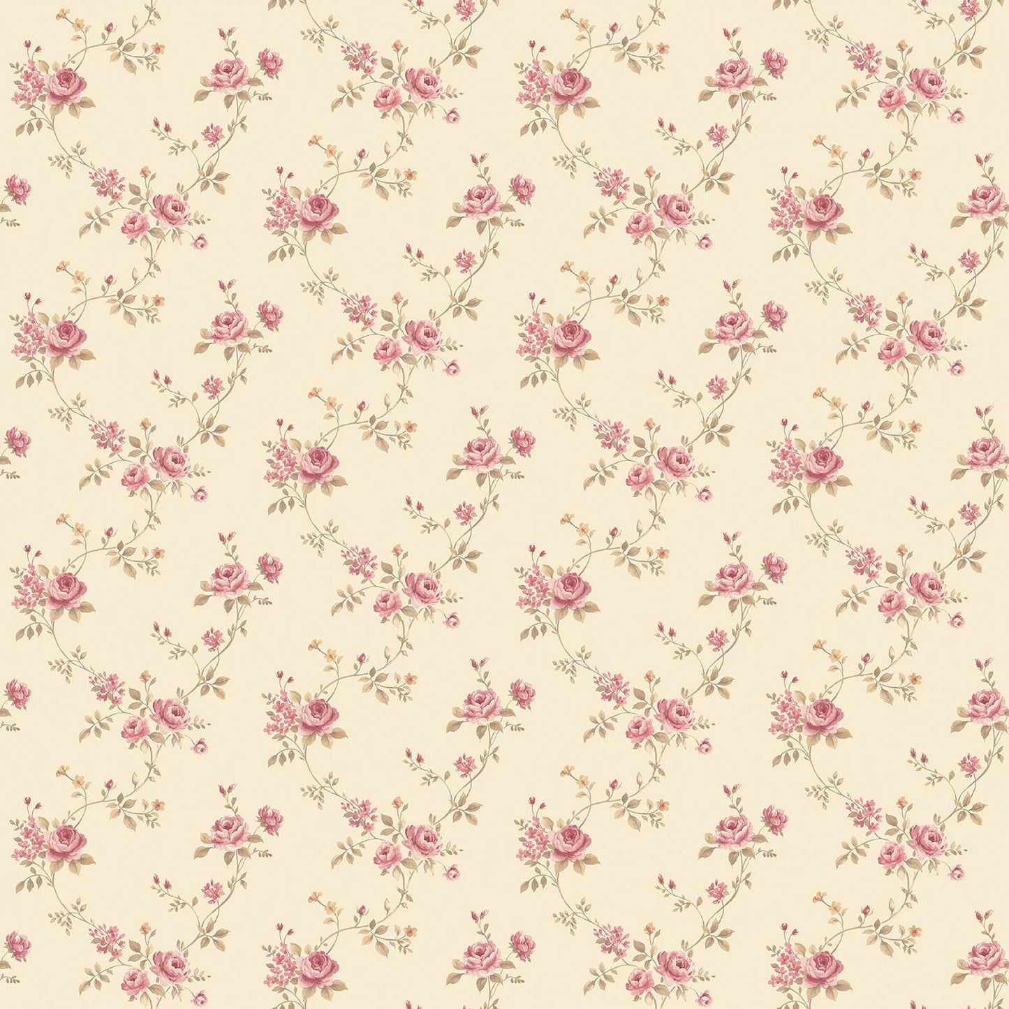 Miniatures 2 Small Roses Wallpaper - Pink / Beige - Galerie - G67893Wallpaper199