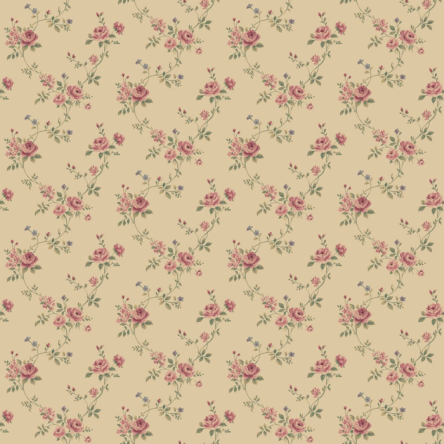 Miniatures 2 Small Roses Wallpaper - Pink / Green - Galerie - G67894Wallpaper199