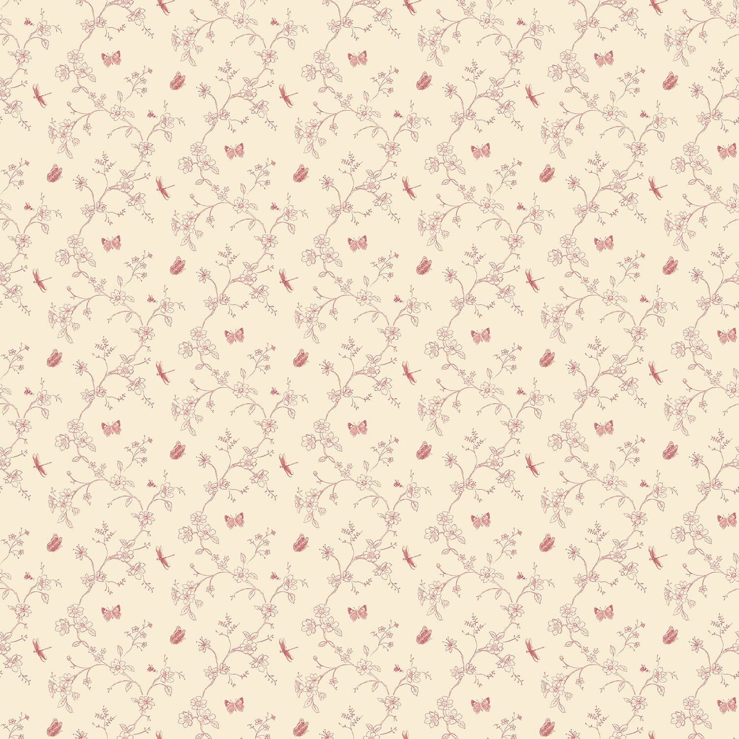 Miniatures 2 Trellis Butterfly Wallpaper - Red - Galerie - G67852Wallpaper199