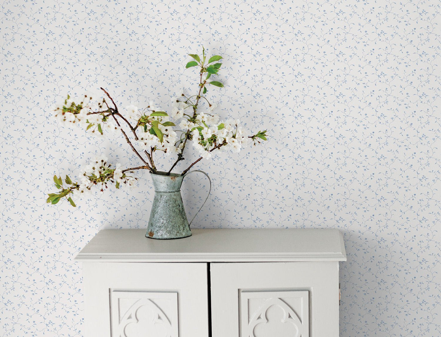 Miniatures 2 Trellis Vines Wallpaper - Blue - Galerie - G67920Wallpaper199
