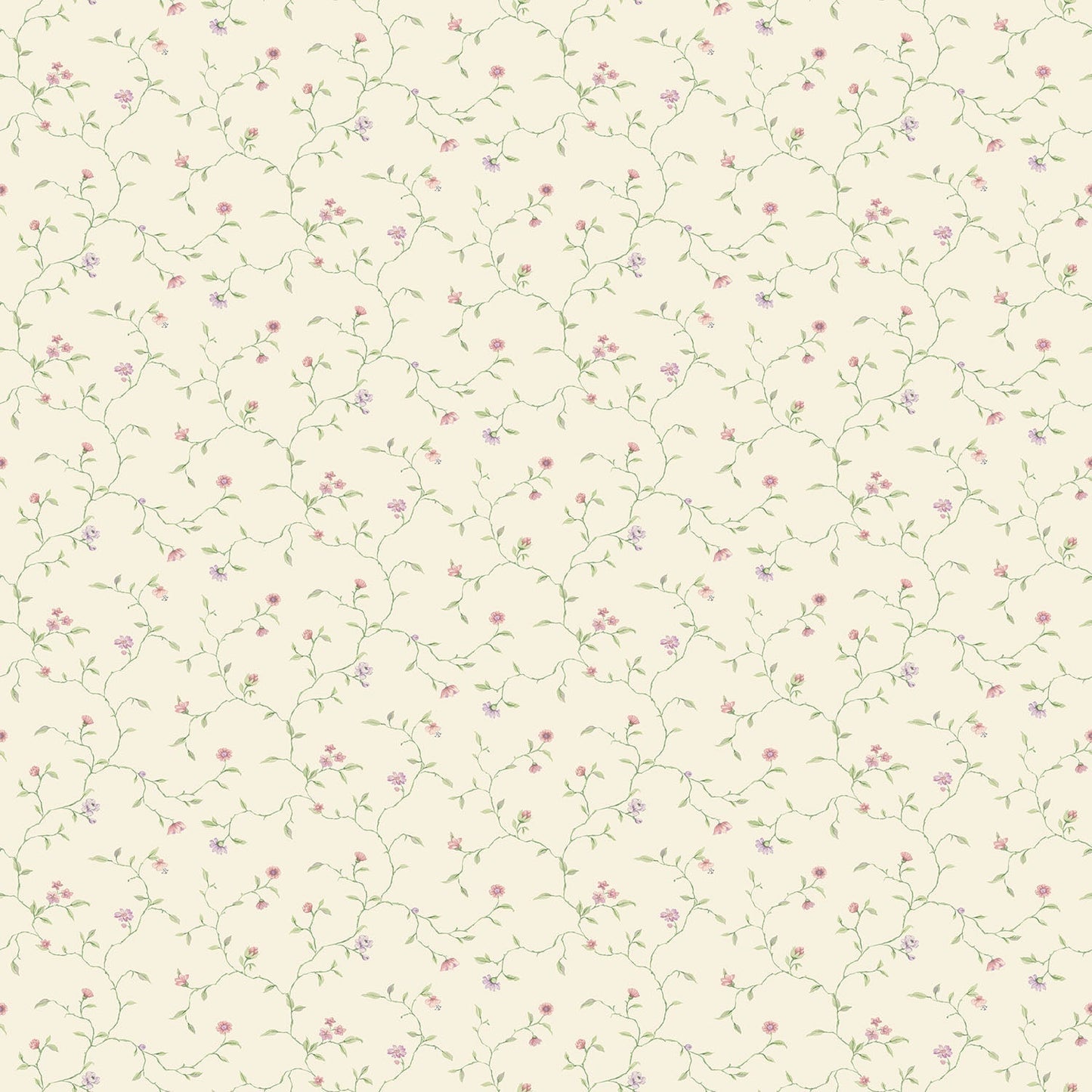 Miniatures 2 Trellis Vines Wallpaper - Lilac / Green / Cream - Galerie - G67922Wallpaper199