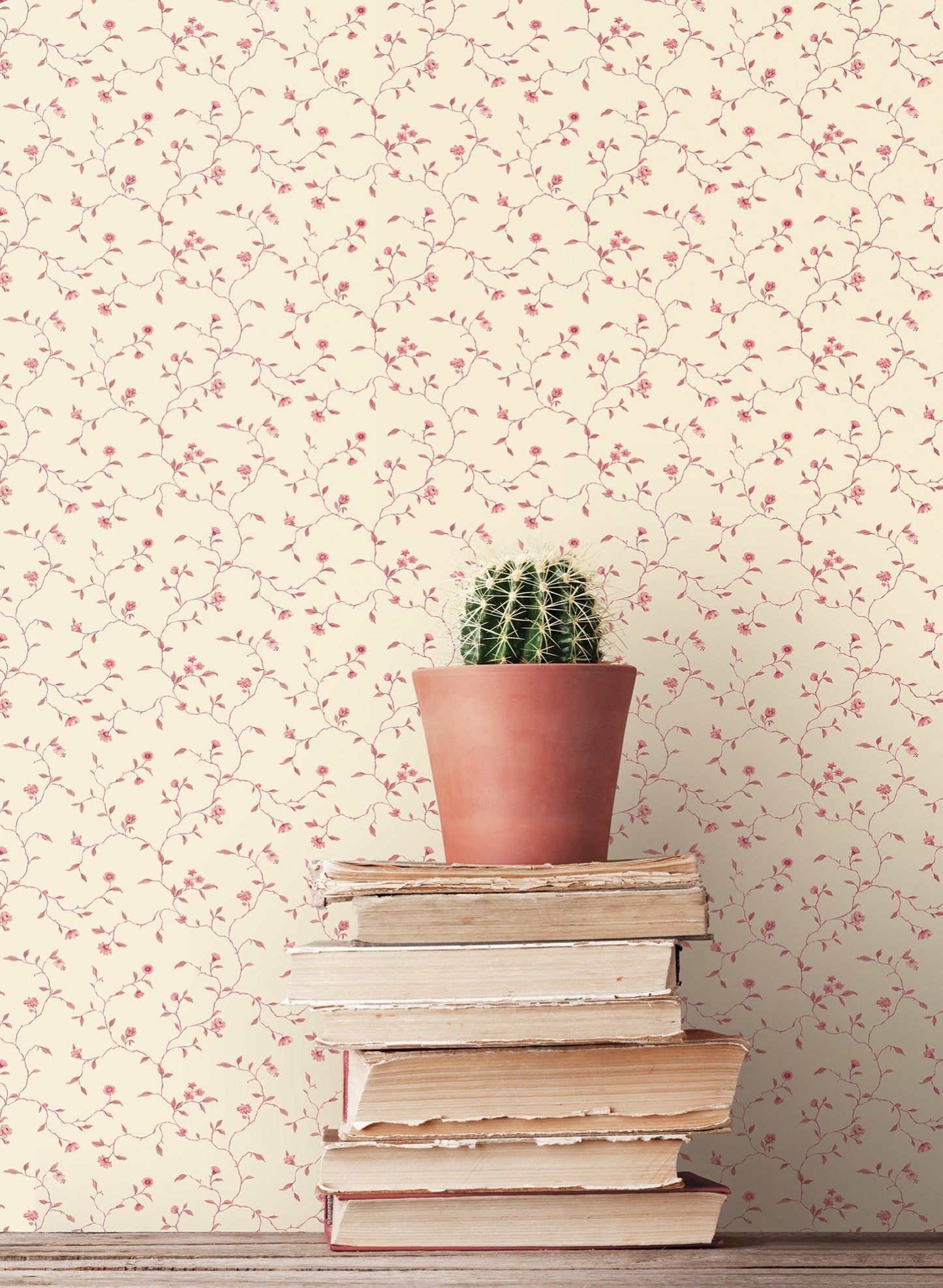 Miniatures 2 Trellis Vines Wallpaper - Red / Cream - Galerie - G67925Wallpaper199
