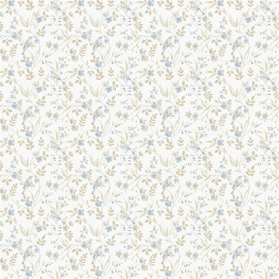 Miniatures 3 Garden Bird Wallpaper - Blue / Cream - Galerie - G68713Wallpaper199