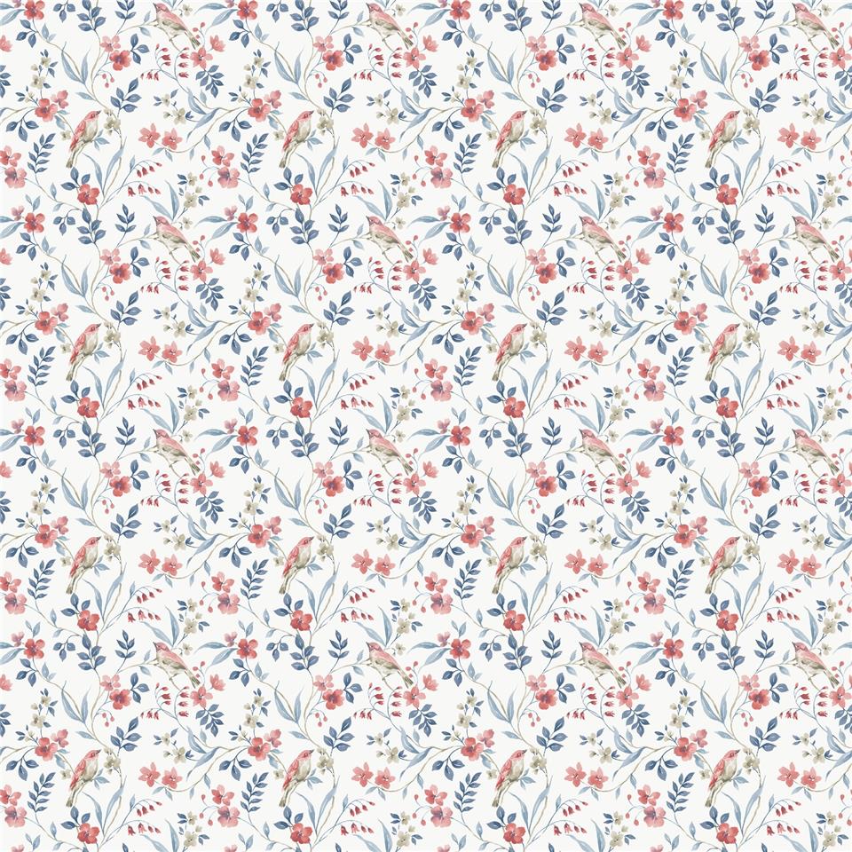 Miniatures 3 Garden Bird Wallpaper - Red - Galerie - G68715Wallpaper199