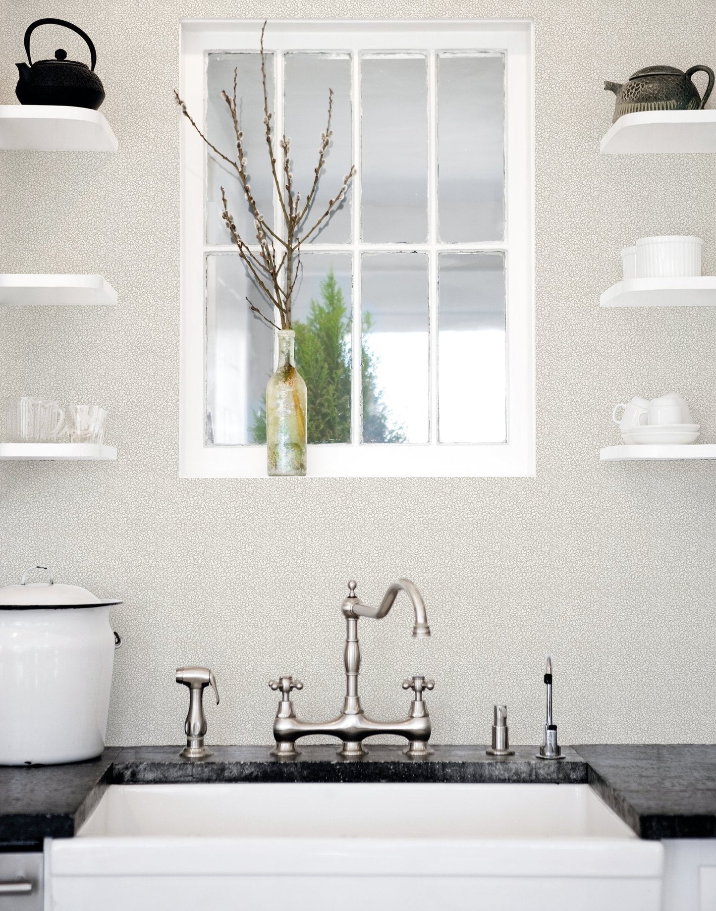 Miniatures 3 Mini Floral Wallpaper - Grey - Galerie - G68711Wallpaper199