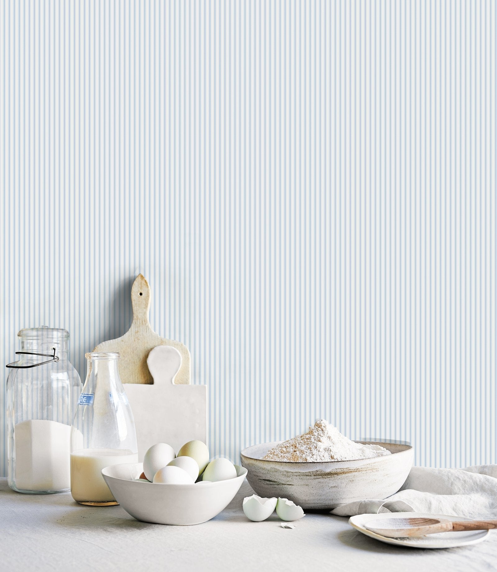 Miniatures 3 Ticking Stripe Wallpaper - Blue - Galerie - G68740Wallpaper199