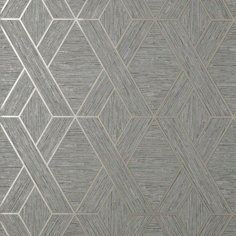 Miya Geometric Metallic Wallpaper - Grey - Fine Décor - FD43152Wallpaper199