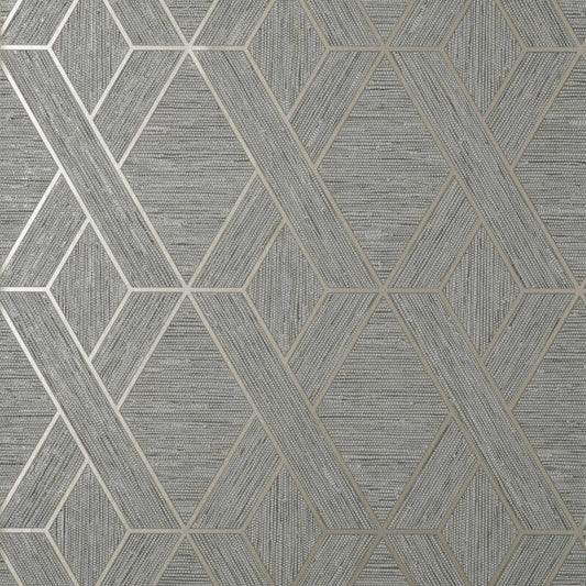 Miya Geometric Metallic Wallpaper - Grey - Fine Décor - FD43152Wallpaper199