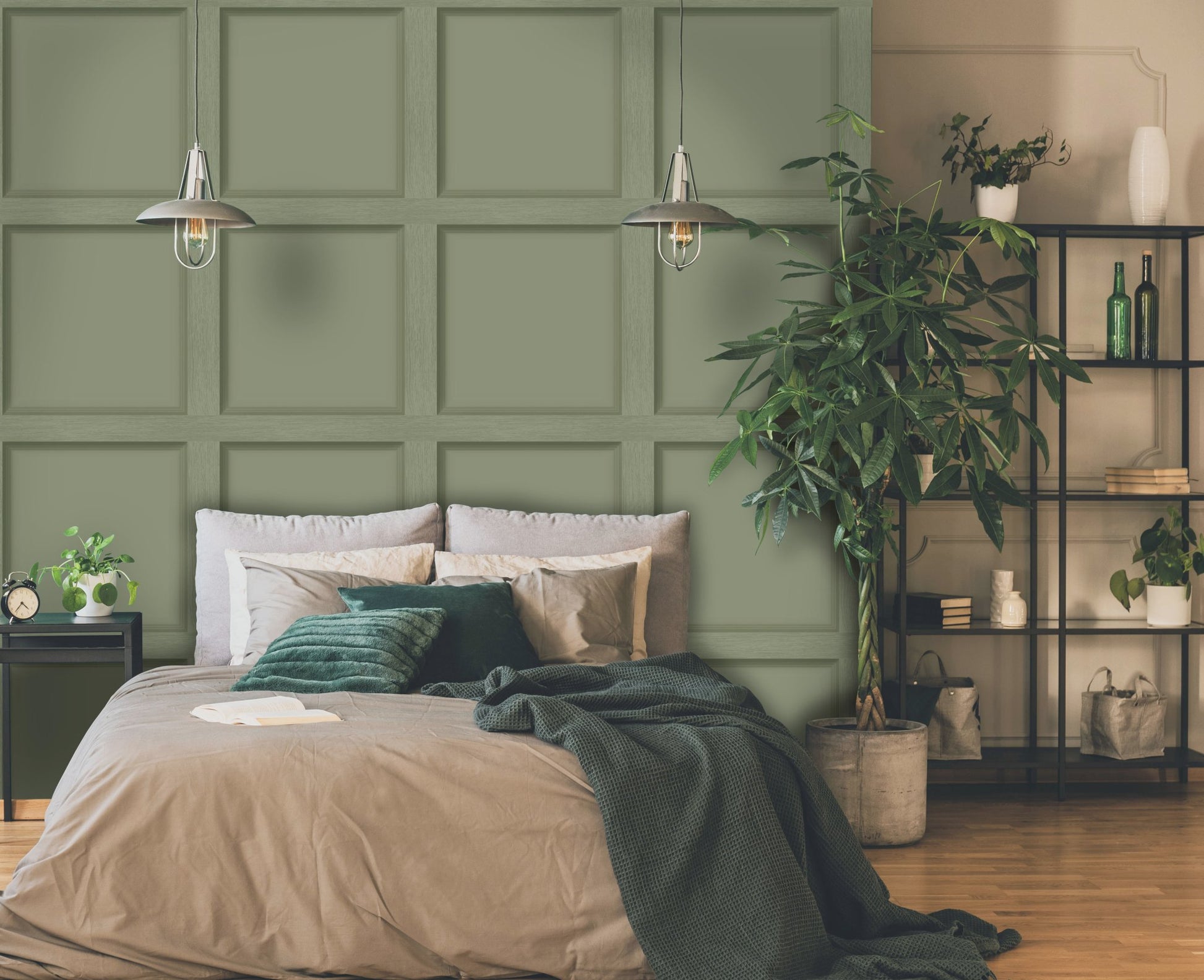 Modern Wood Panel Wallpaper - Green - Holden Décor - 12982Wallpaper199