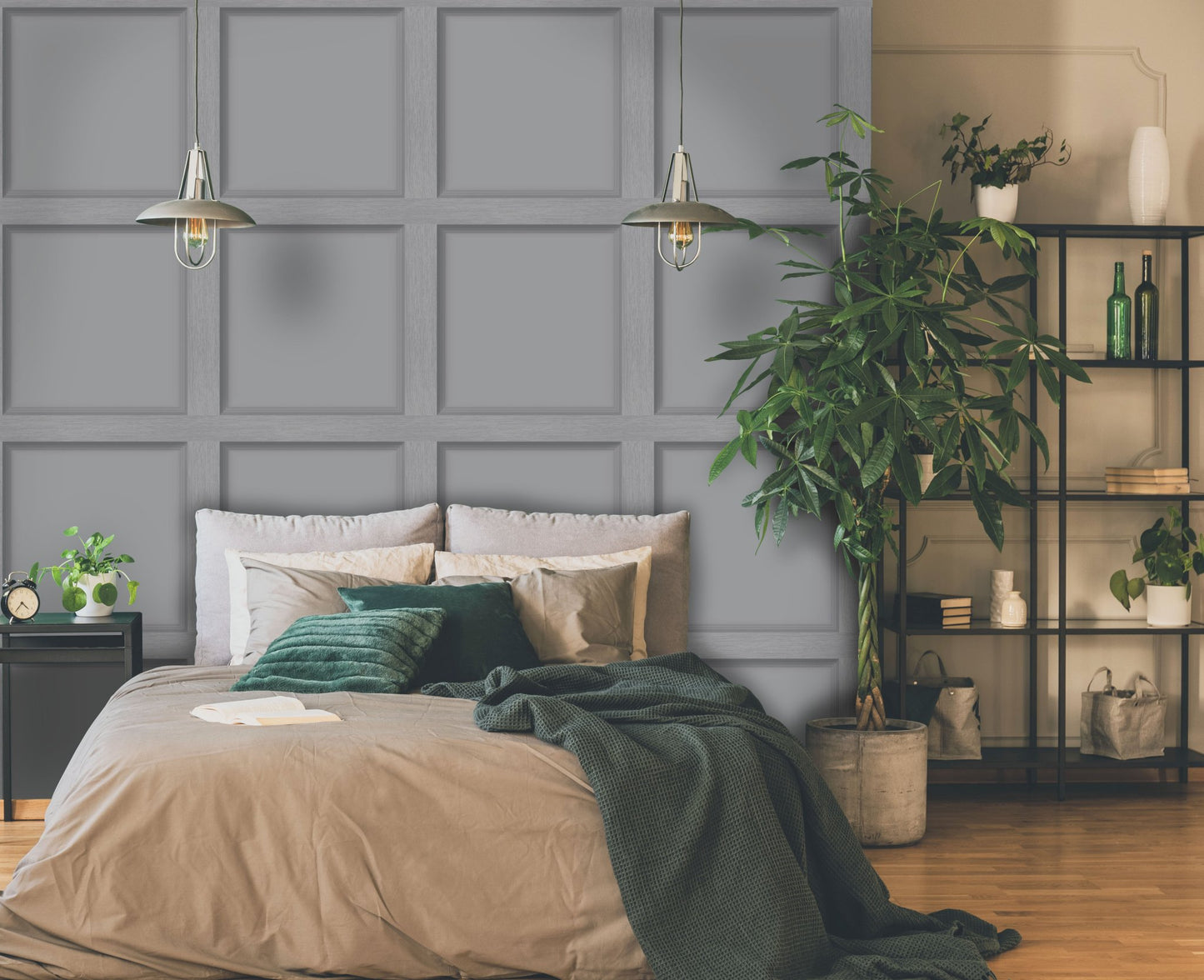 Modern Wood Panel Wallpaper - Grey - Holden Décor - 12981Wallpaper199