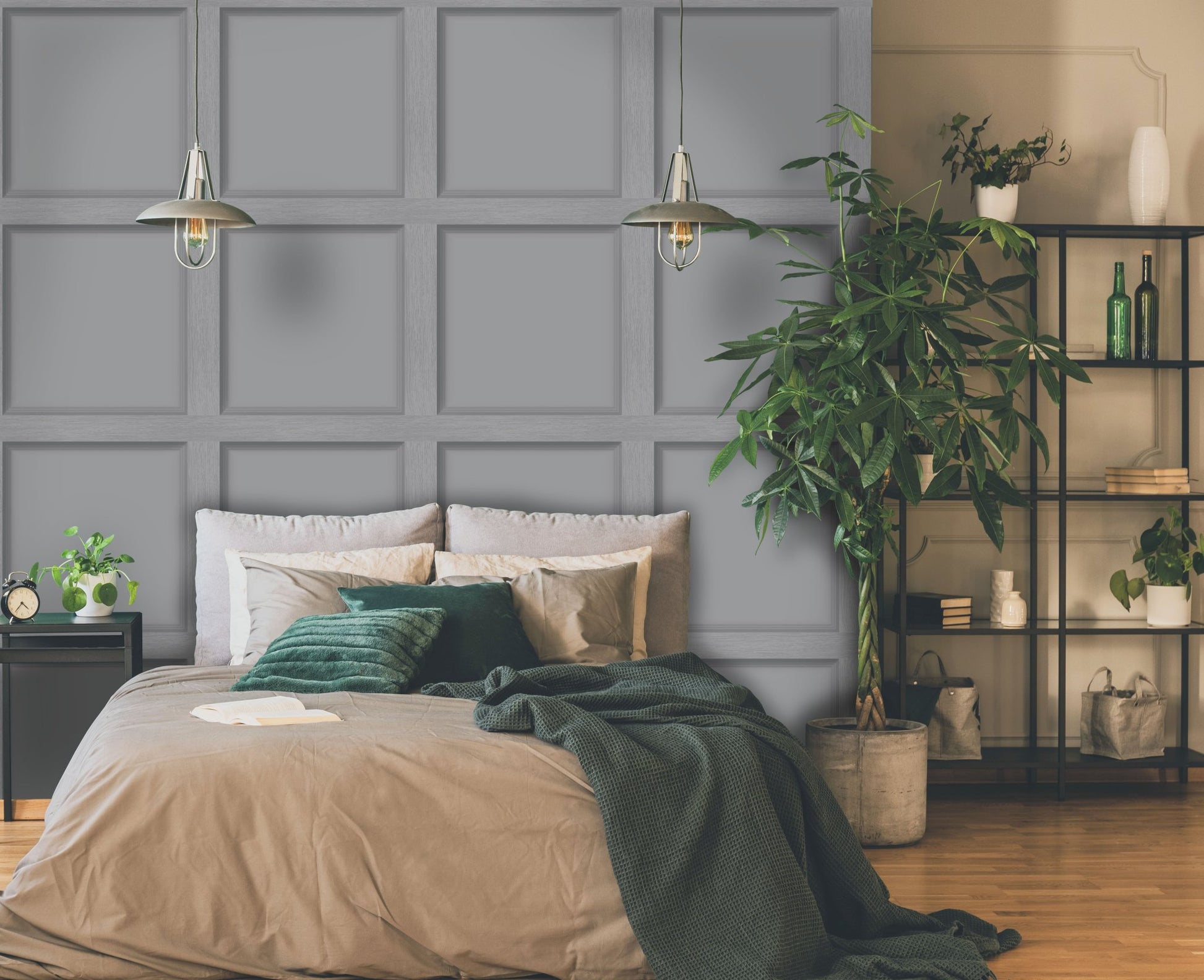 Modern Wood Panel Wallpaper - Grey - Holden Décor - 12981Wallpaper199