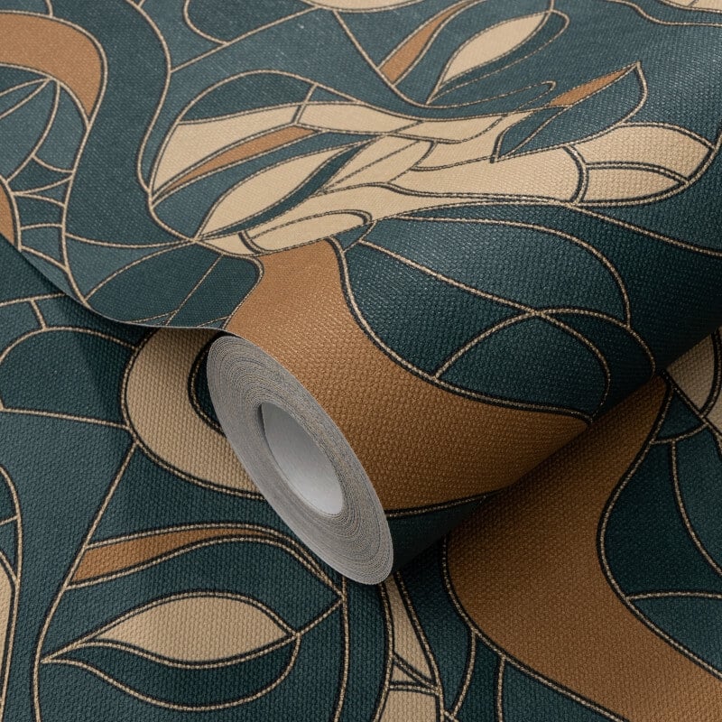 Moretta Mosaic Faces Metallic Wallpaper - Green - Elle Decoration - 10458 - 19Wallpaper199