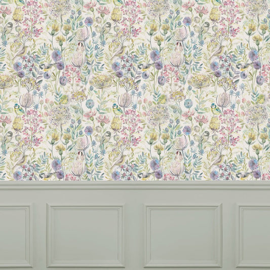 Morning Chorus Wallpaper - Green - Voyage Maison - MORNING/WPO/MULWallpaper199