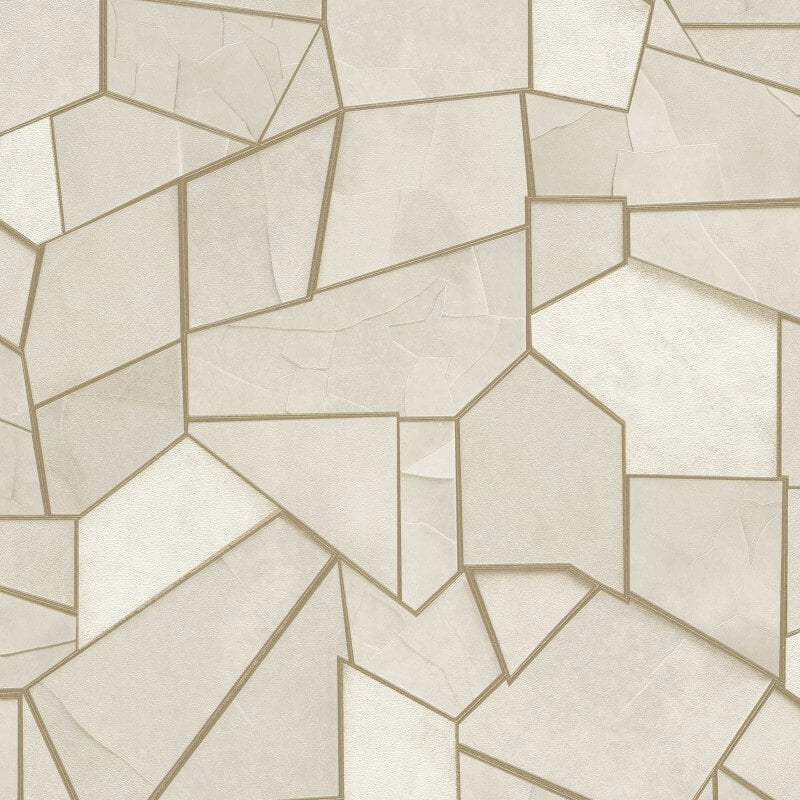 Mosaique Metallic Wallpaper - Slate Beige - Elle Decoration - 10445 - 02Wallpaper199