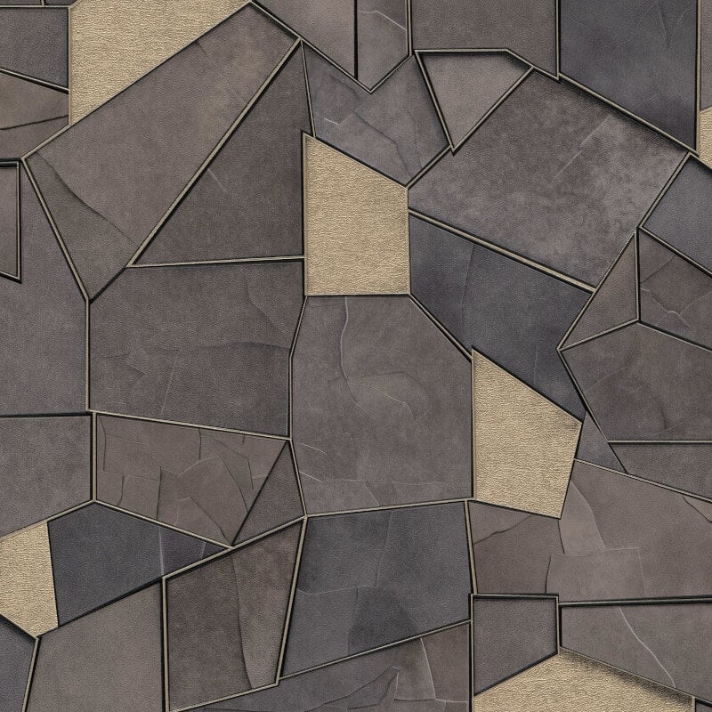 Mosaique Metallic Wallpaper - Slate Brown - Elle Decoration - 10445 - 37Wallpaper199
