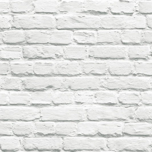 Muriva Painted Brick Wallpaper - White - Muriva - 102539Wallpaper199