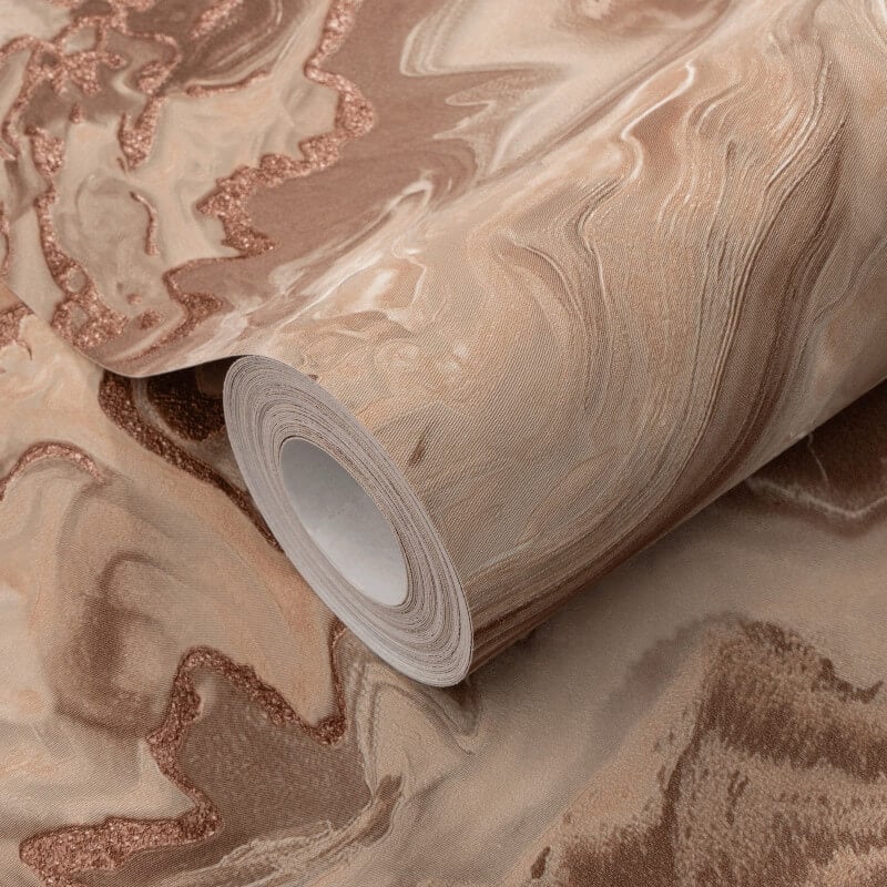 Mystic Marble Metallic Wallpaper - Brown/Rust - Elle Decoration - 10447 - 13Wallpaper199