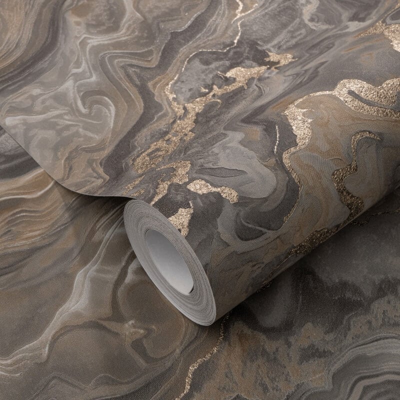 Mystic Marble Metallic Wallpaper - Taupe/Gold - Elle Decoration - 10447 - 37Wallpaper199