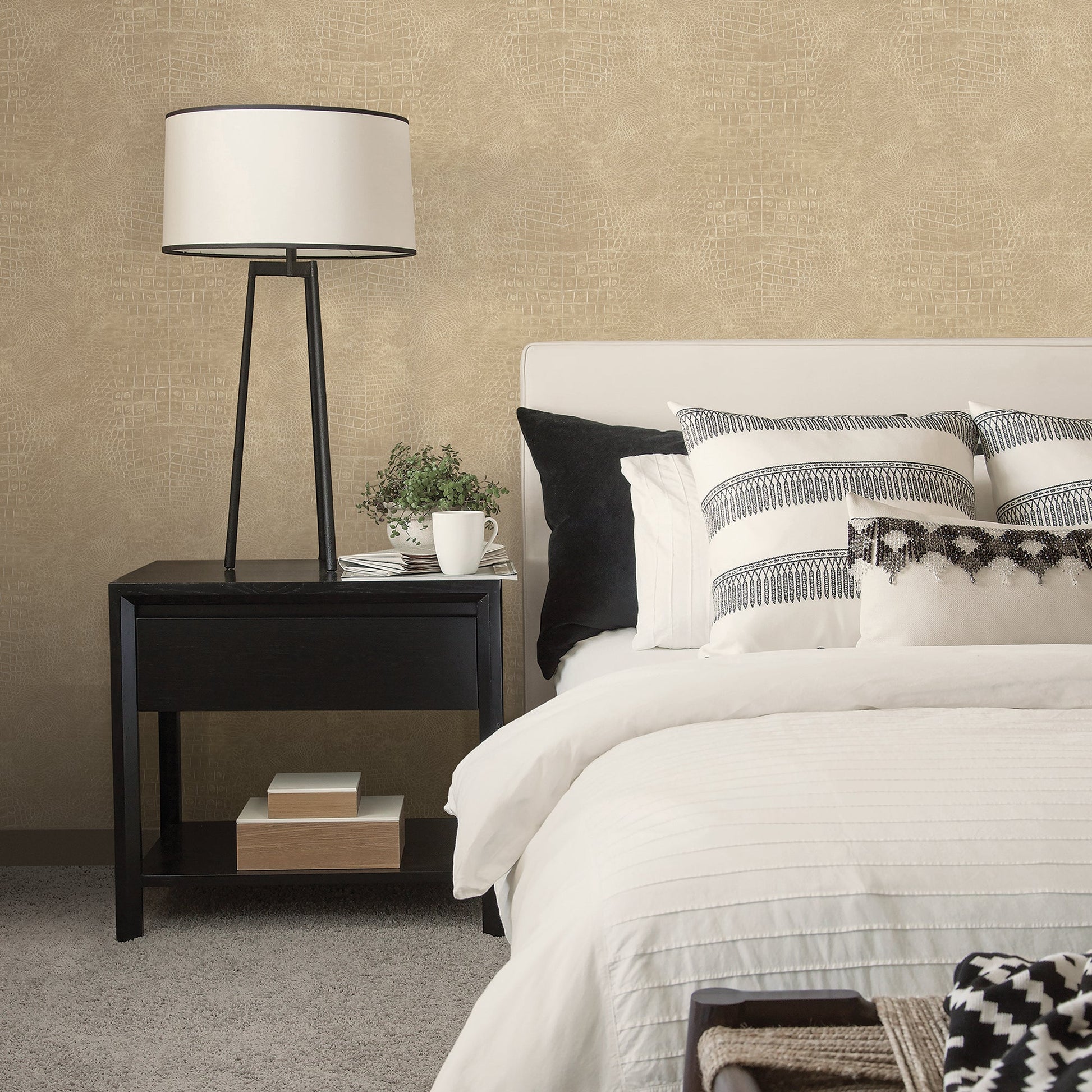 Natural FX 2 Crocodile Wallpaper - Beige - Galerie - G67499Wallpaper199