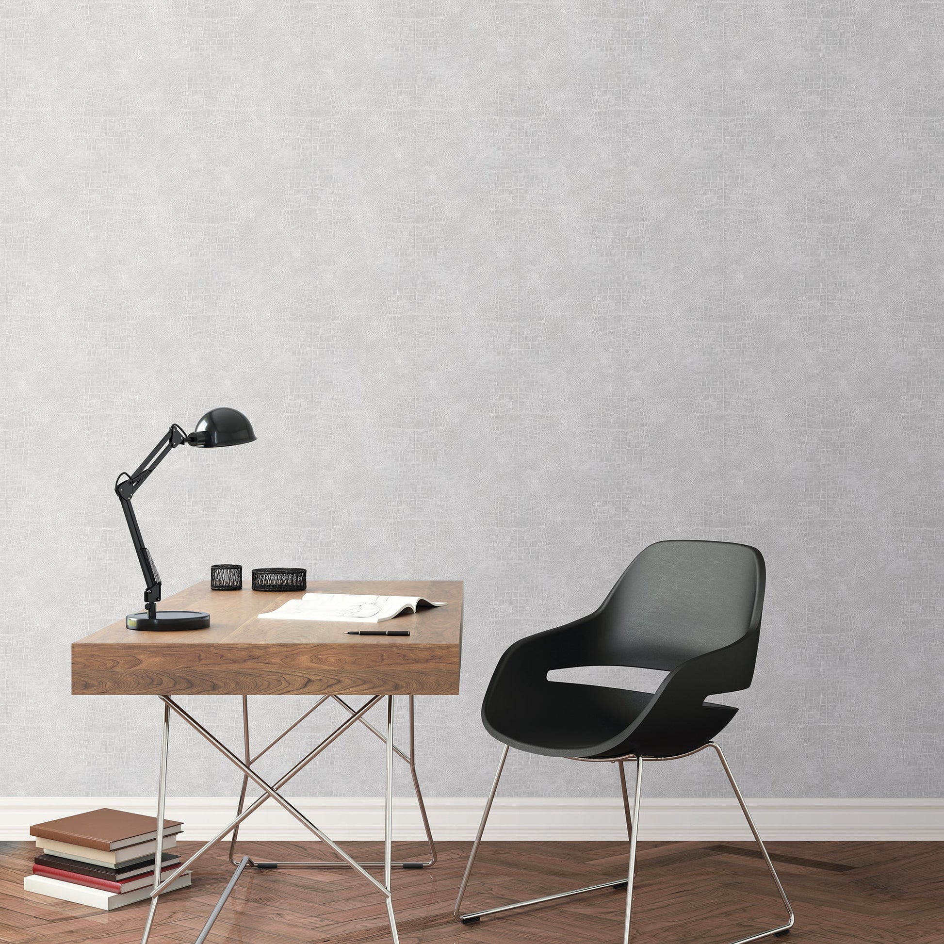 Natural FX 2 Crocodile Wallpaper - Grey - Galerie - G67509Wallpaper199