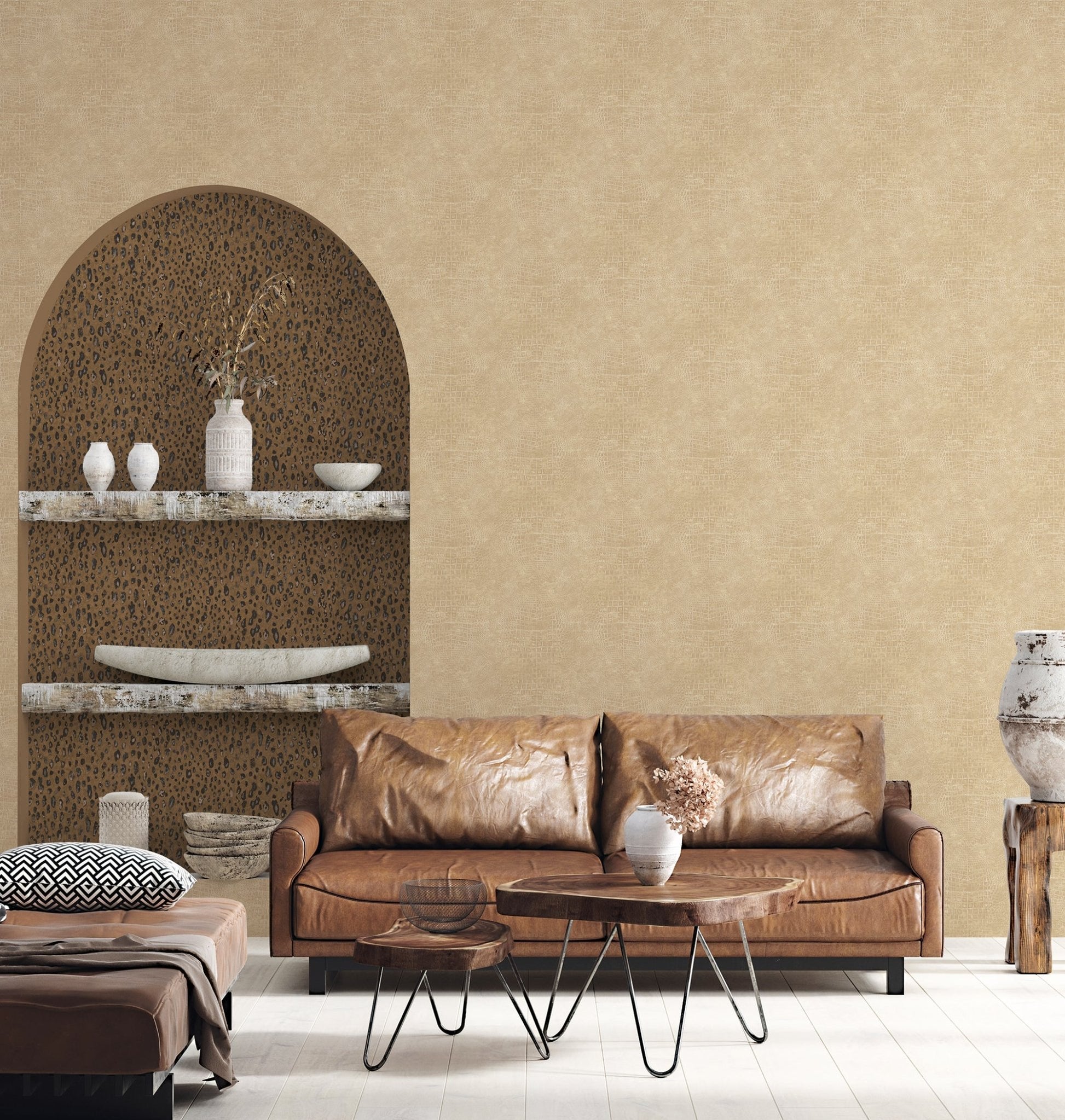 Natural FX 2 Leopard Wallpaper - Bronze Brown / Black - Galerie - G67760Wallpaper199