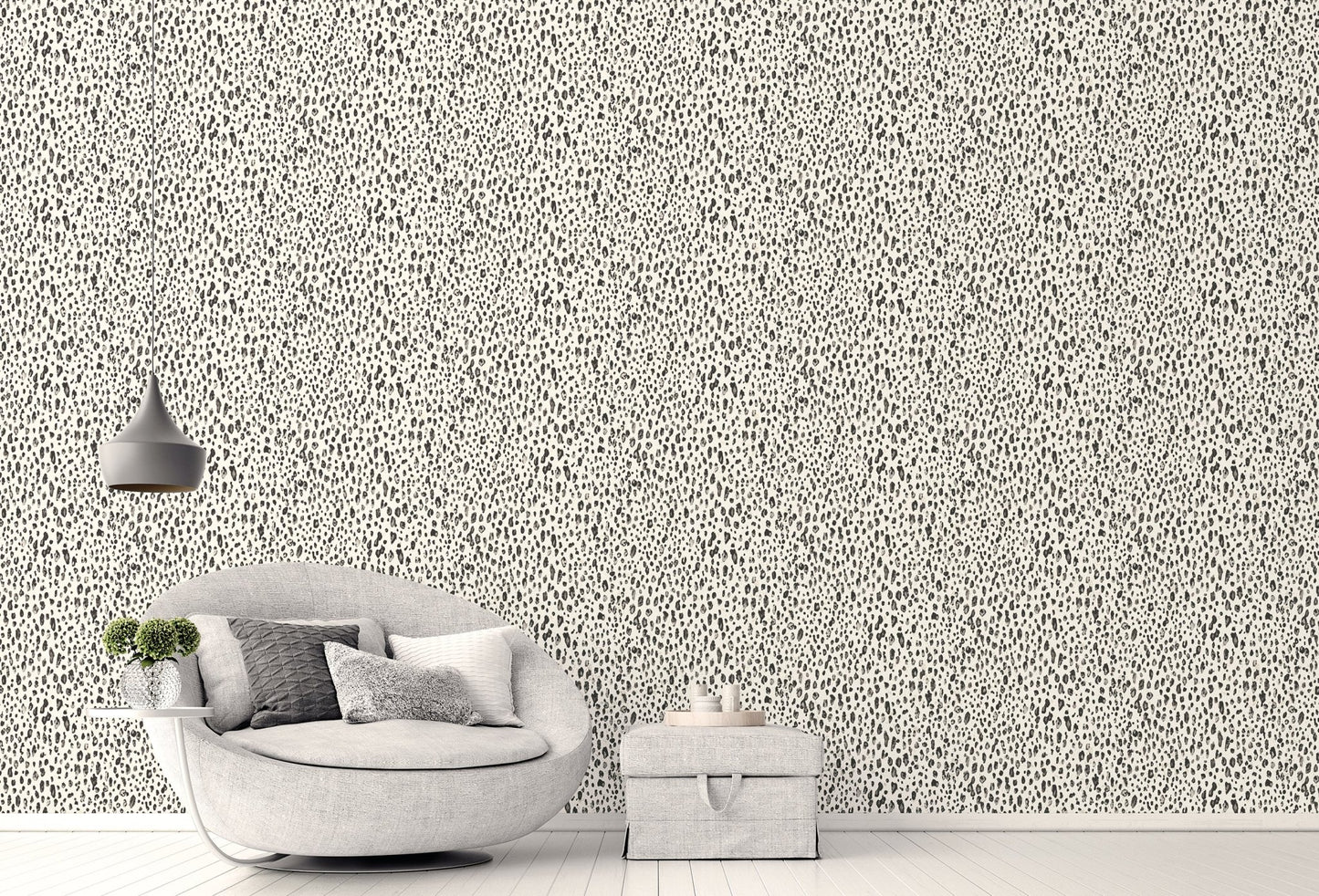 Natural FX 2 Leopard Wallpaper - White / Black / Grey - Galerie - G67762Wallpaper199