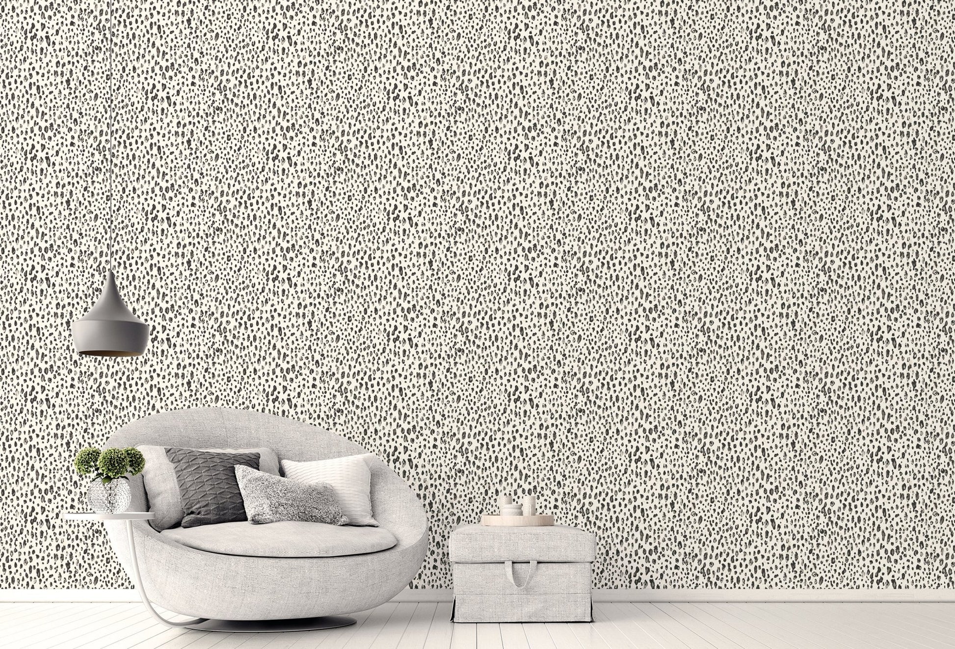 Natural FX 2 Leopard Wallpaper - White / Black / Grey - Galerie - G67762Wallpaper199