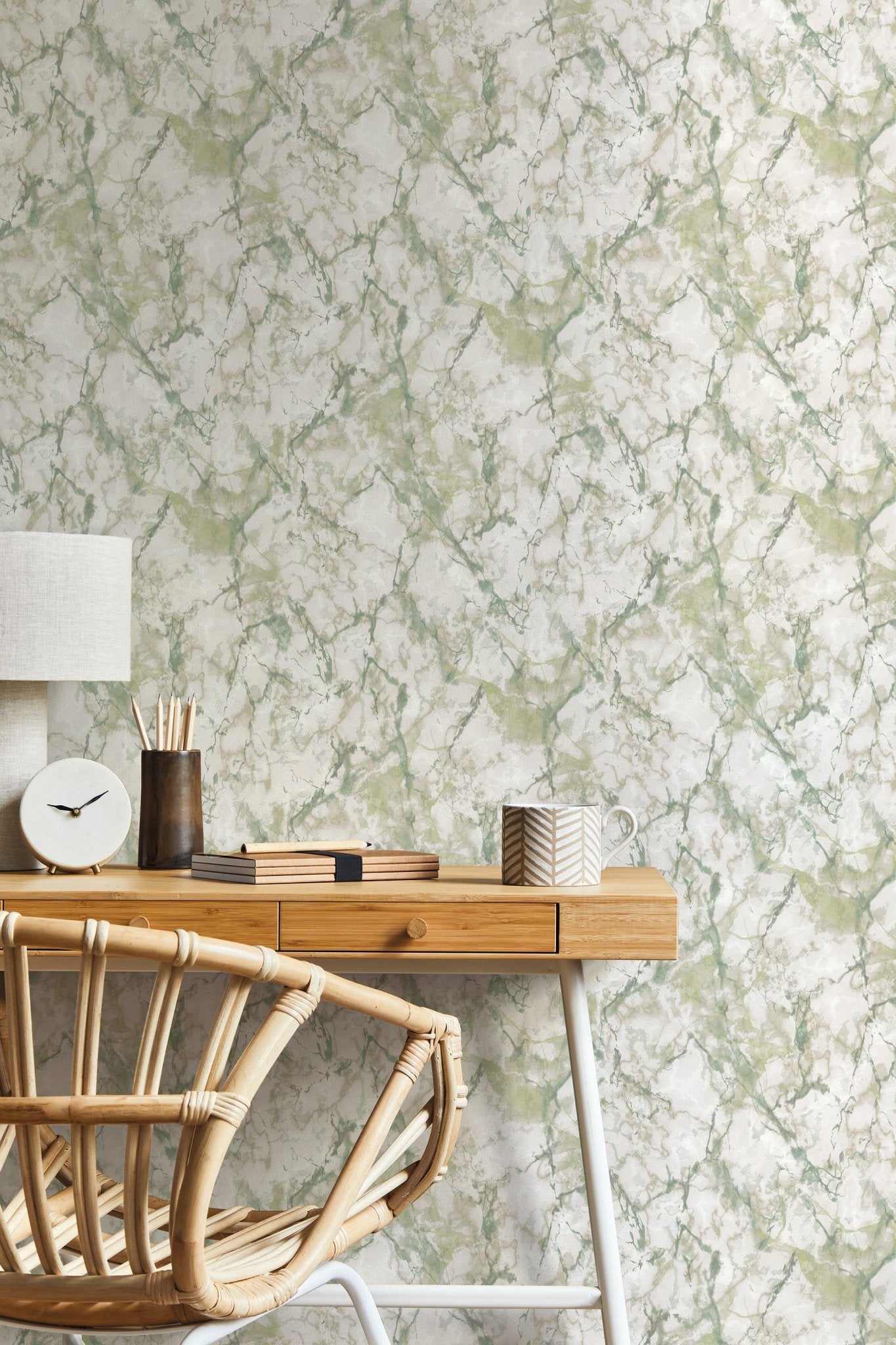 Natural FX 2 Marble Wallpaper - Green / Cream / White - Galerie - G67755Wallpaper199