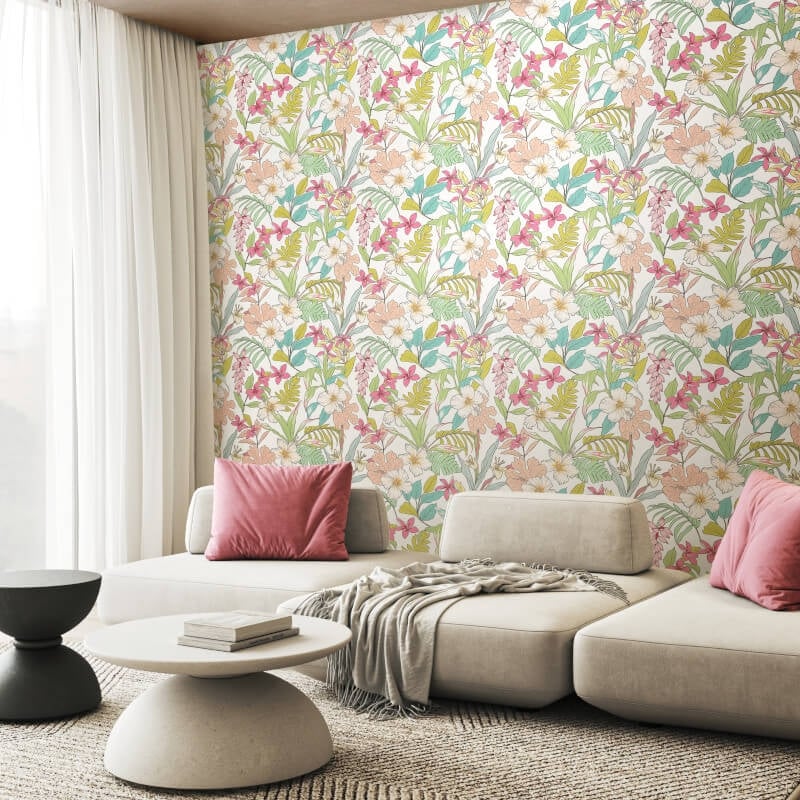 Oasis Wallpaper - Apple/Rose - Hoopla Walls - HWA1207WWallpaper199