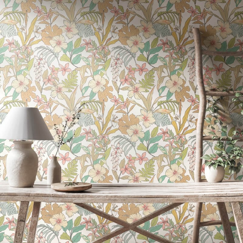 Oasis Wallpaper - Chalk/Sand - Hoopla Walls - HWA1208WWallpaper199