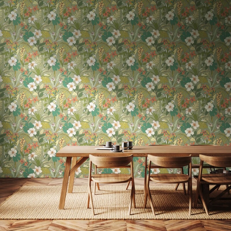 Oasis Wallpaper - Olive/Citrus - Hoopla Walls - HWA1204WWallpaper199