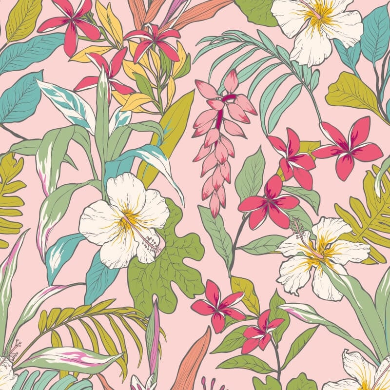 Oasis Wallpaper - Pink Mix - Hoopla Walls - HWA1206WWallpaper199