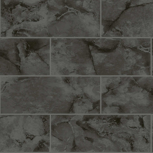 Odeon Tile Wallpaper - Charcoal - Holden Décor - 89390Wallpaper199
