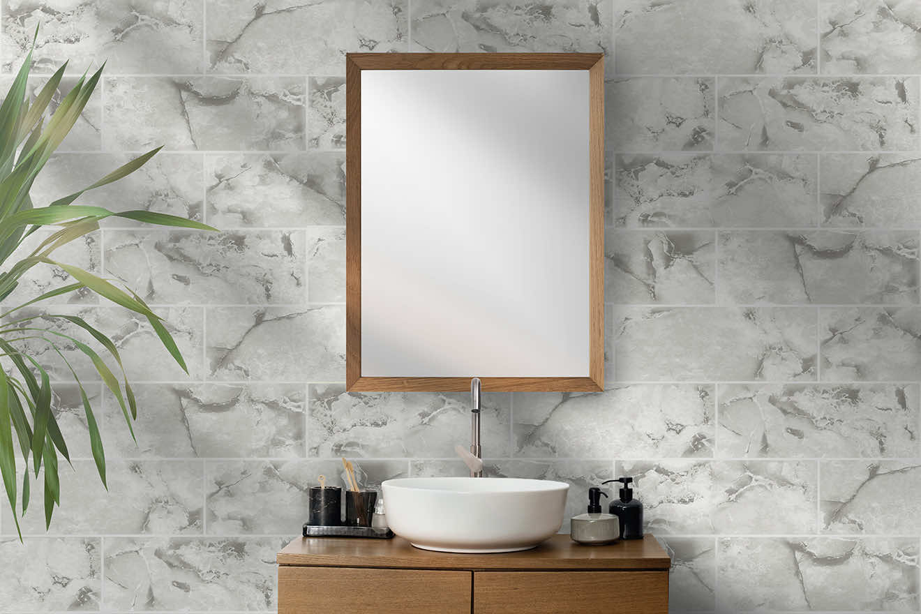 Odeon Tile Wallpaper - Dove - Holden Décor - 89391Wallpaper199