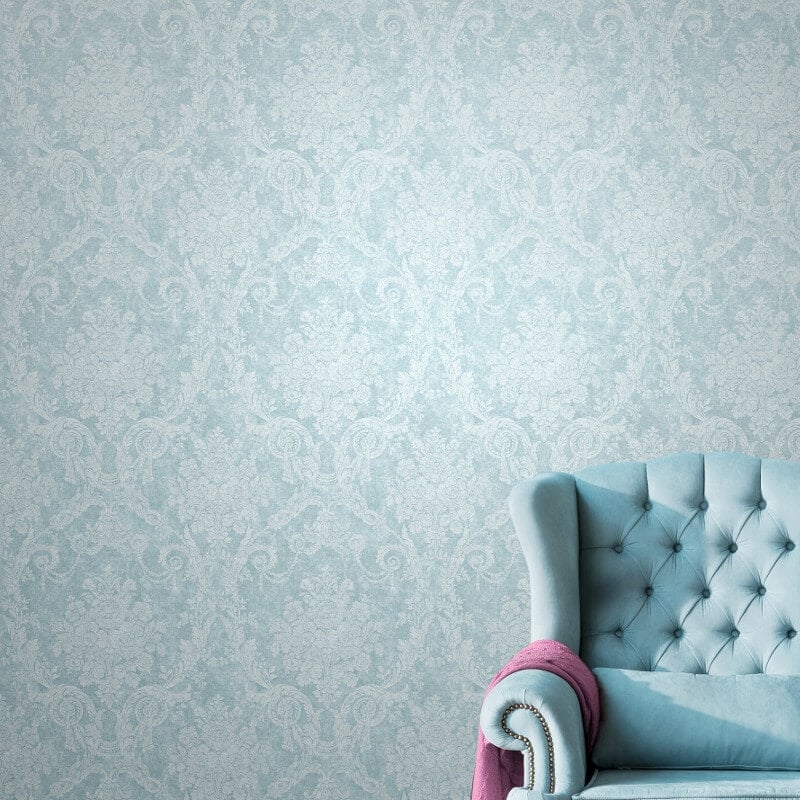 Olivia Damask Wallpaper - Blue - SK Filson - DE41435Wallpaper199