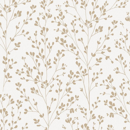 Omaru Calluna Leaf Motif Metallic Wallpaper - Gold - Grandeco - A71401Wallpaper199