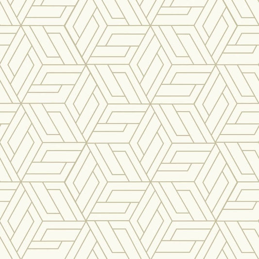 Omaru Cobra Geometric Metallic Wallpaper - White/Gold - Grandeco - A67301Wallpaper199