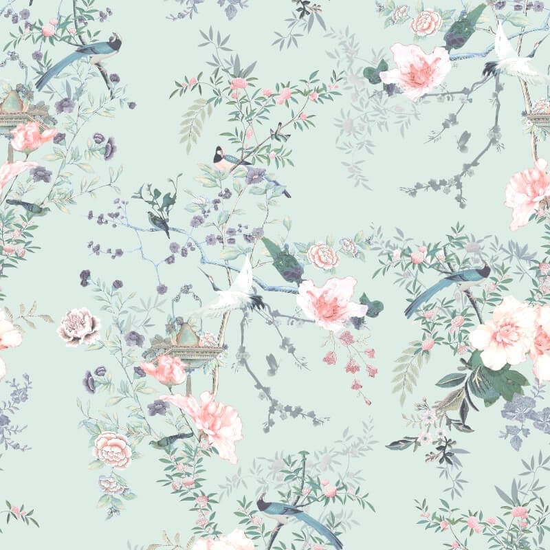 Ophelia Floral Wallpaper - Duck Egg - Lipsy London - 144081Wallpaper199