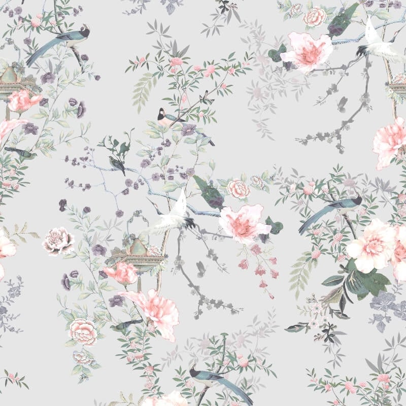 Ophelia Floral Wallpaper - Grey - Lipsy London - 144082Wallpaper199