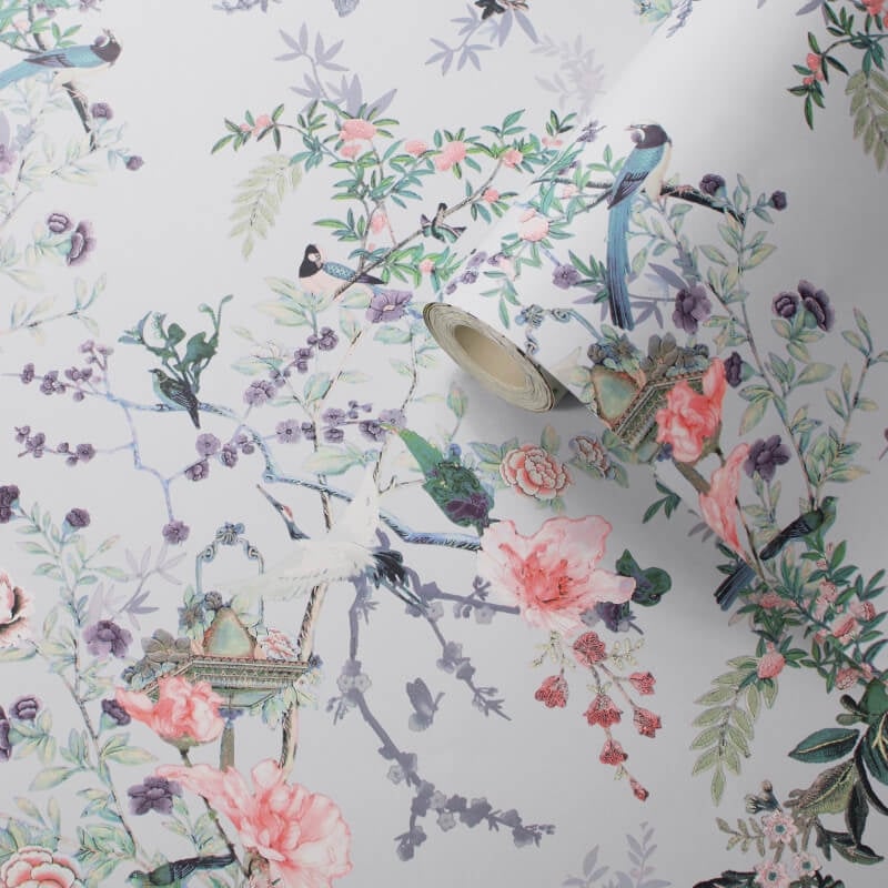 Ophelia Floral Wallpaper - Grey - Lipsy London - 144082Wallpaper199