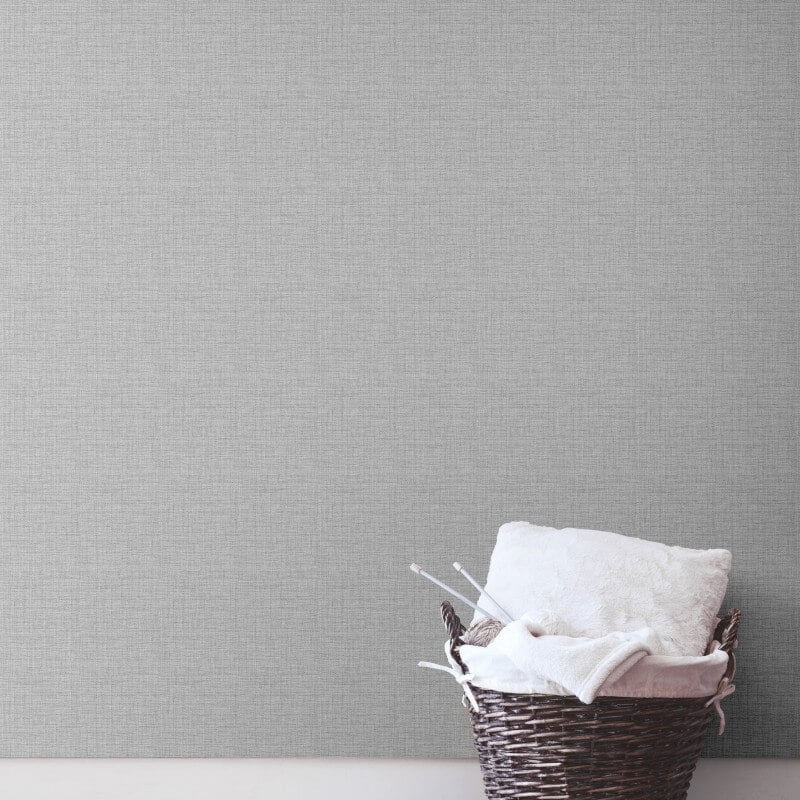 Opulent Plain Texture Metallic Wallpaper - Grey - Muriva - 190111Wallpaper199