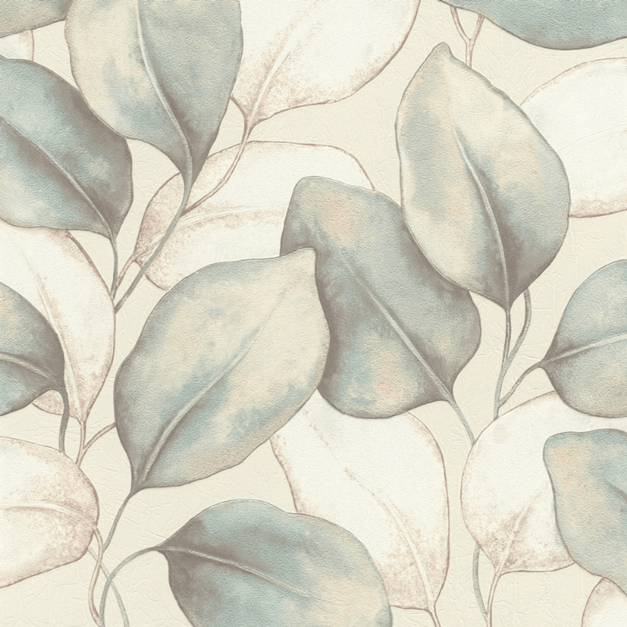Opulenza Leaf Wallpaper - Blue - Rasch - 659863Wallpaper199