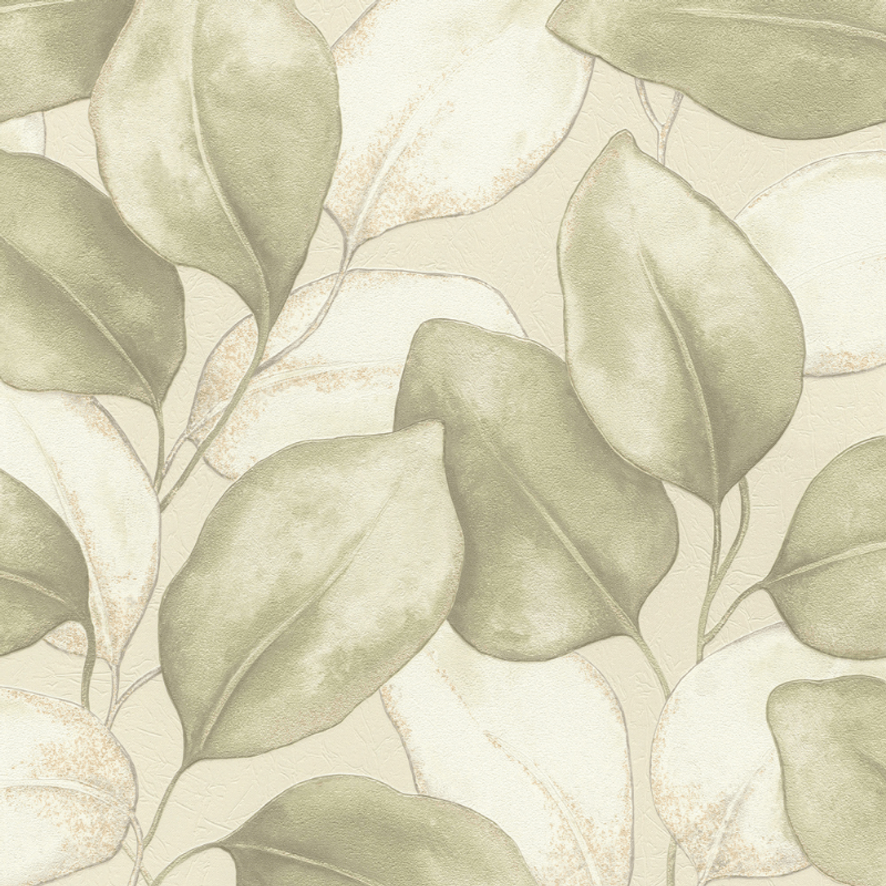 Opulenza Leaf Wallpaper - Sage - Rasch - 659870Wallpaper199