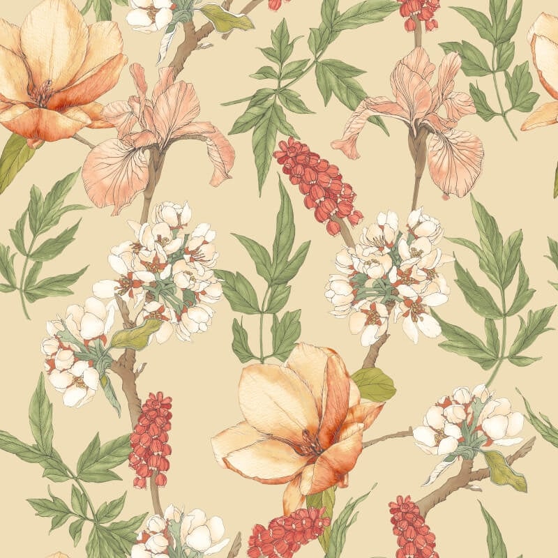 Orchid Bloom Wallpaper - Amber - Hoopla Walls - HWA1180WWallpaper199