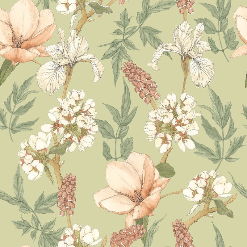 Orchid Bloom Wallpaper - Artichoke - Hoopla Walls - HWA1179WWallpaper199